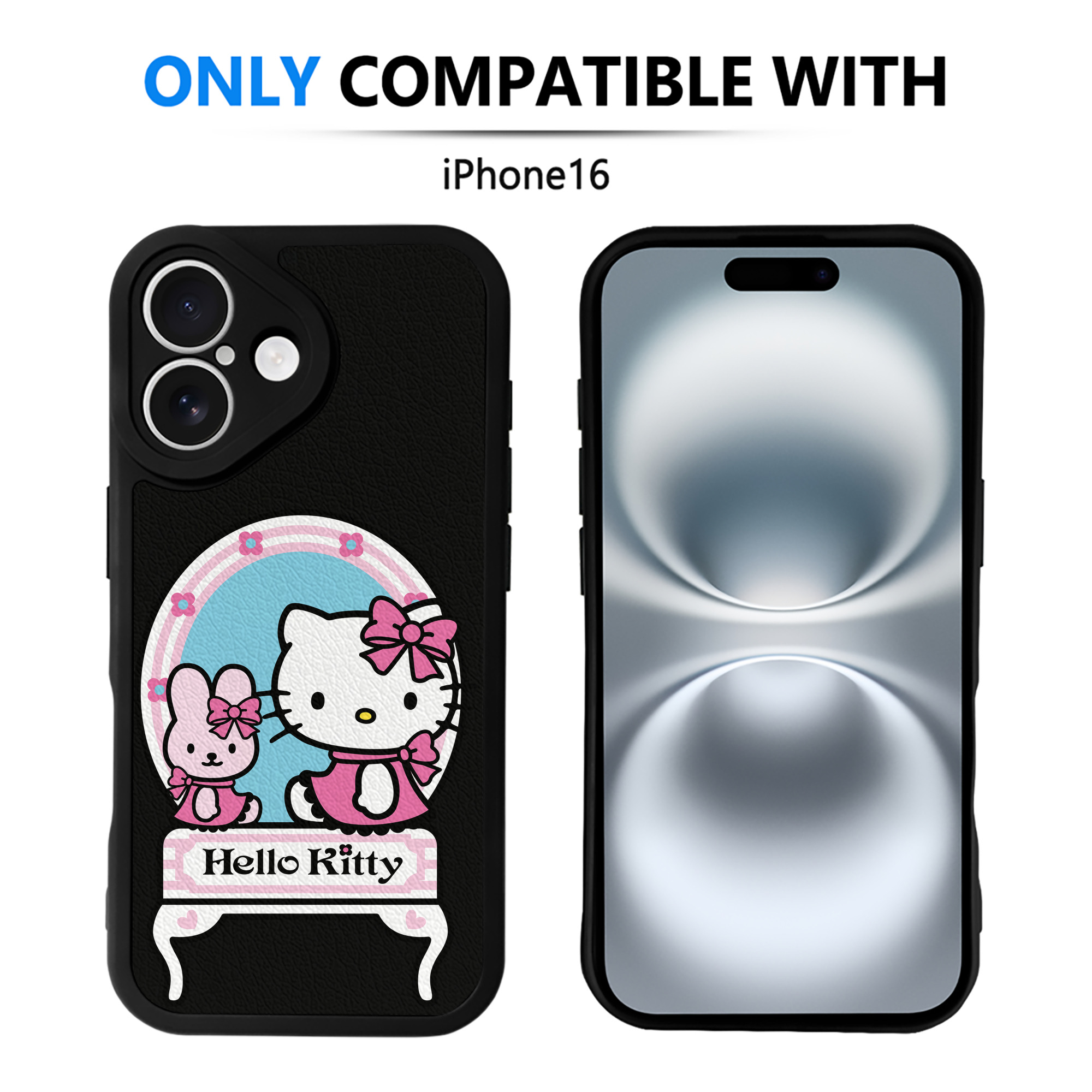（画像用） Hello Kitty ハローキティ 【iPhone 16シリーズ対応】シリコンスマホケース（レザー調） 材質：シリコン